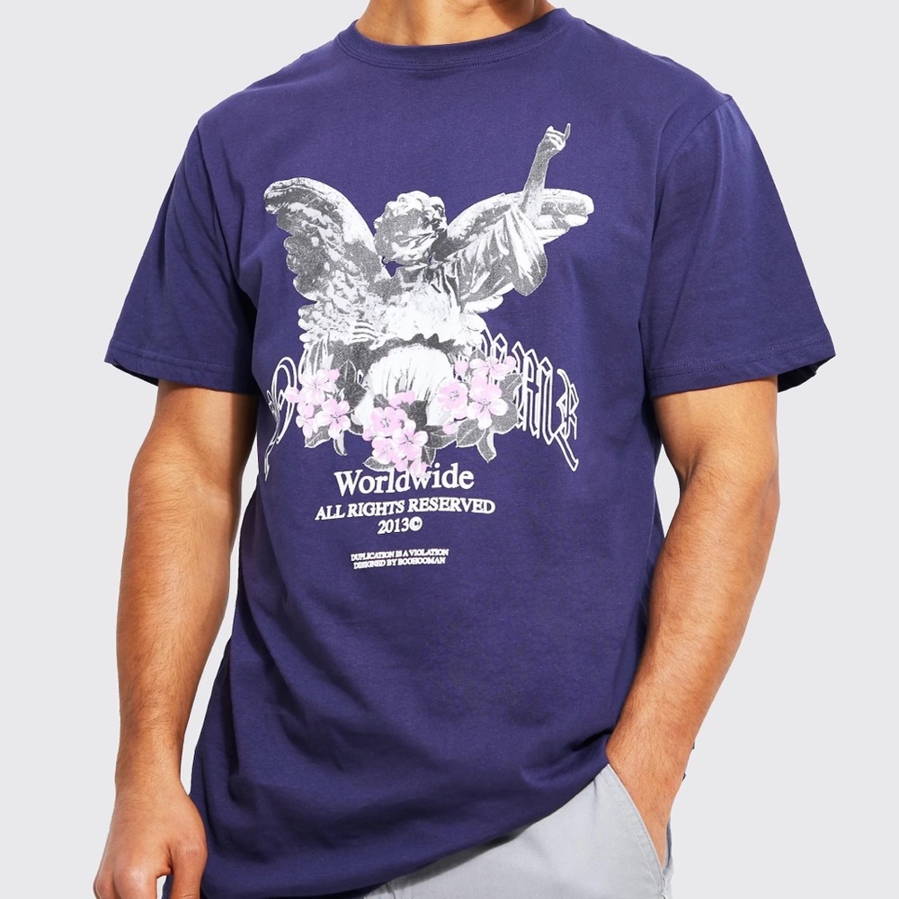 Longline Statue Graphic T-Shirt